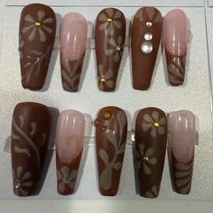 Handmade Press On Nails Talavera Mexican Pottery